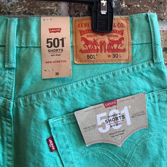 TEAL 🐢💙 Levis 501 shorts - Picture 2 of 5
